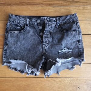 RSQ Charcoal Frayed Jean Shorts Size 26